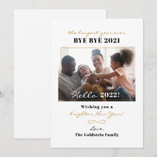 Happy New Year Hand-Lettered Family Photo Holiday Card