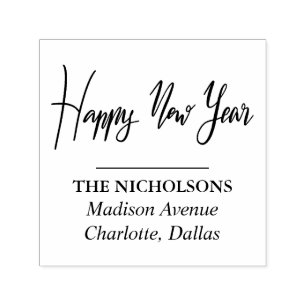 Happy New Year Handwritten Script Holiday Self-inking Stamp