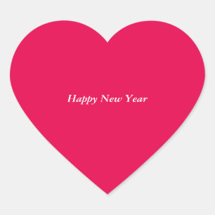 Happy New Year Heart Sticker