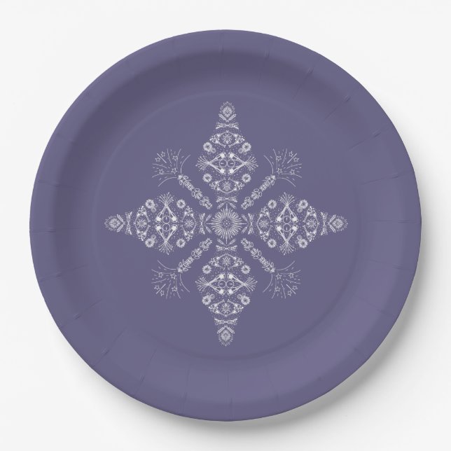 Happy New Year Hidden Word Paper Plates (Front)
