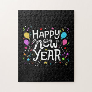 Happy New Year Holiday Fireworks Celebration Gift Jigsaw Puzzle