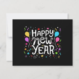 Happy New Year Holiday Fireworks Celebration Gift Thank You Card
