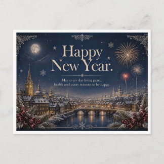 Happy new year holiday postcard