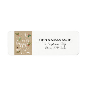 happy new year holiday return address labels