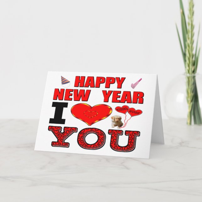 Happy New Year I Love You Holiday Card (Front)