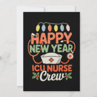 Happy New Year ICU Nurse Crew Xmas Christmas Light