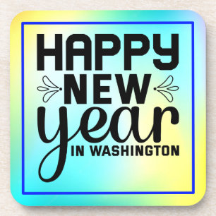 Happy New Year in Washington-54688 Coaster
