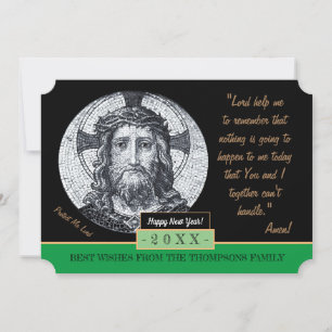 Happy New Year & Jesus Christ Prayer "Protect Me" Holiday Card