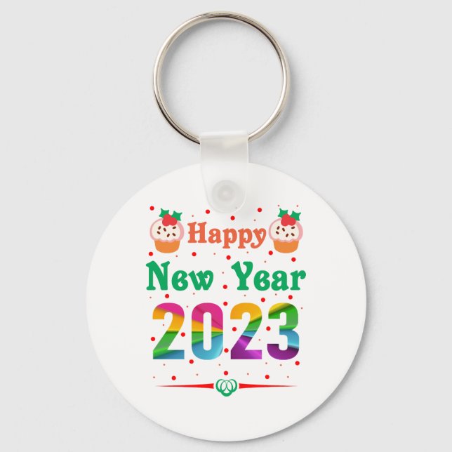 Happy New Year    Key Ring (Front)