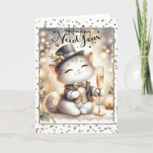 Happy New Year Kitty Card