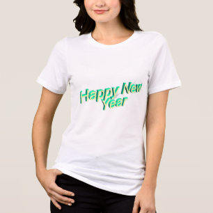 Happy New Year Lettering Sweatshirt Tri-Blend Shirt