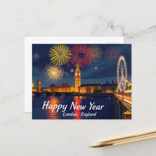 Happy New Year London Celebration  Postcard
