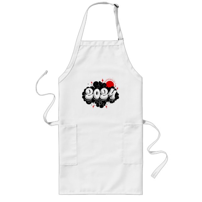 happy new year long apron (Front)
