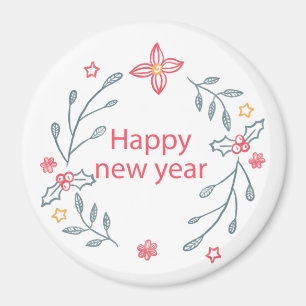 Happy new year magnet