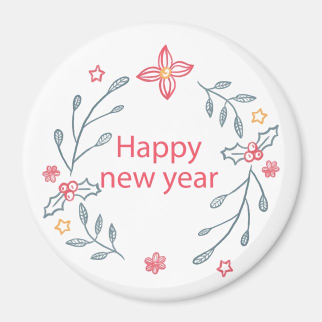 Happy new year magnet (Front)