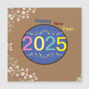 Happy New Year magnetic card 2025