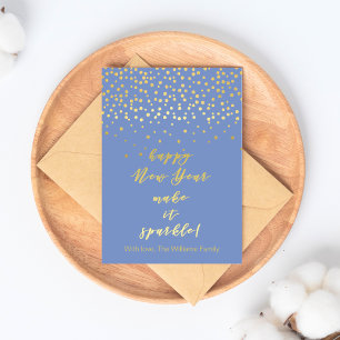 Happy New Year, make it sparkle! Gold Sparkles Postcard