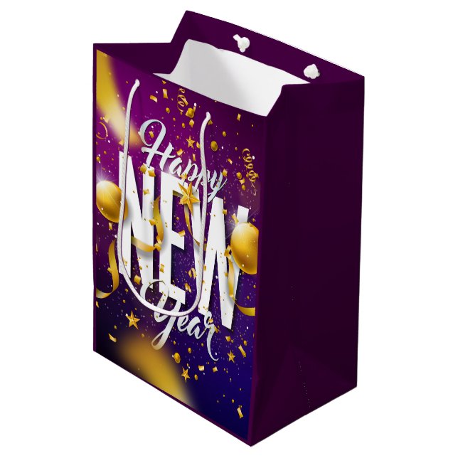 Happy New Year Medium Gift Bag (Front Angled)