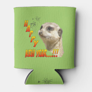 Happy New Year Meerkat Can Cooler Customisable