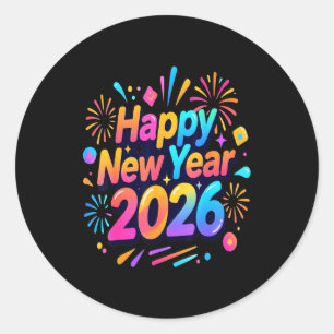 Happy New Year, Merry Christmas  Classic Round Sticker