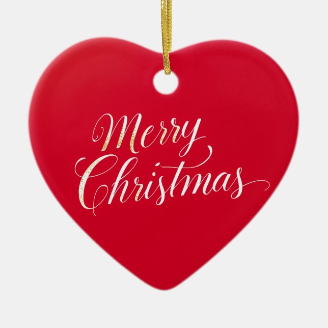 Happy New Year Merry Christmas Holiday Season Ceramic Ornament (Front)