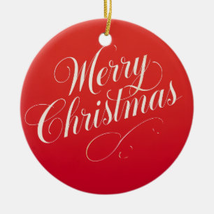 Happy New Year Merry Christmas Holiday Season Ceramic Ornament