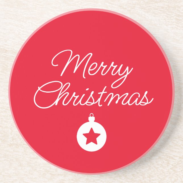 Happy New Year Merry Christmas Holiday Season Coaster (Front)