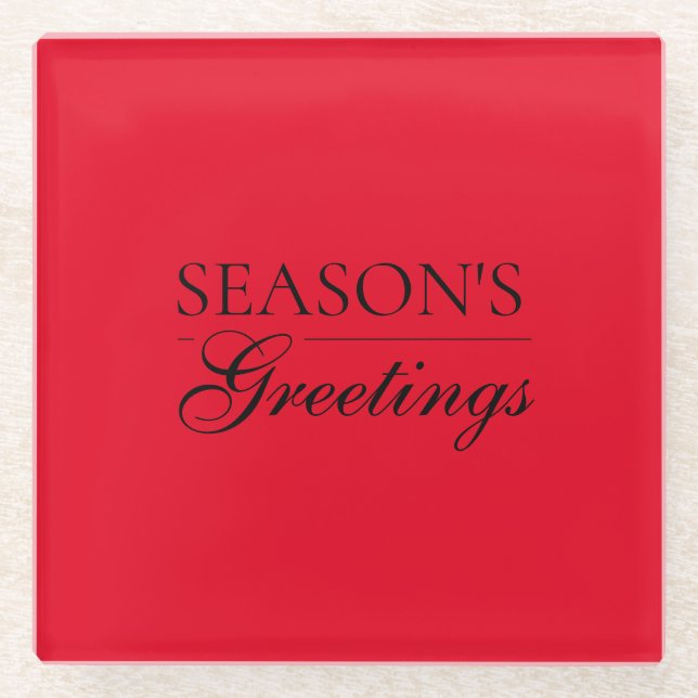 Happy New Year Merry Christmas Holiday Season Glass Coaster (Front)