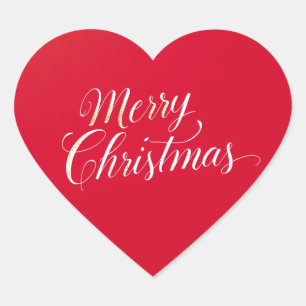 Happy New Year Merry Christmas Holiday Season Heart Sticker