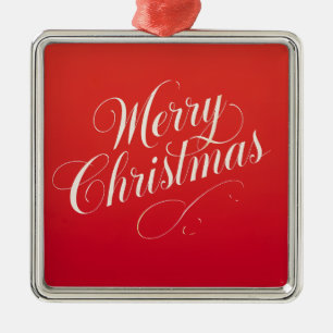 Happy New Year Merry Christmas Holiday Season Metal Ornament