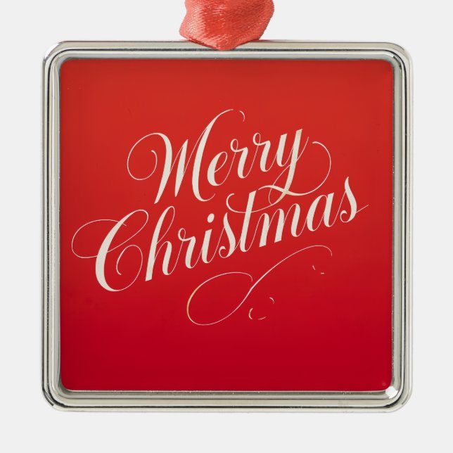 Happy New Year Merry Christmas Holiday Season Metal Ornament (Front)