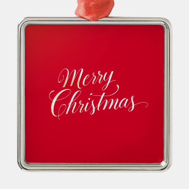 Happy New Year Merry Christmas Holiday Season Metal Ornament (Front)