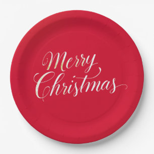 Happy New Year Merry Christmas Holiday Season Paper Plate