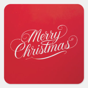 Happy New Year Merry Christmas Holiday Season Square Sticker