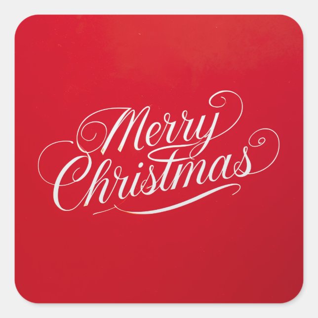 Happy New Year Merry Christmas Holiday Season Square Sticker (Front)