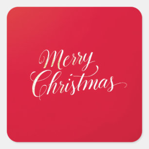 Happy New Year Merry Christmas Holiday Season Square Sticker
