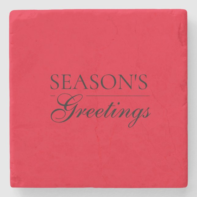 Happy New Year Merry Christmas Holiday Season Stone Coaster (Front)