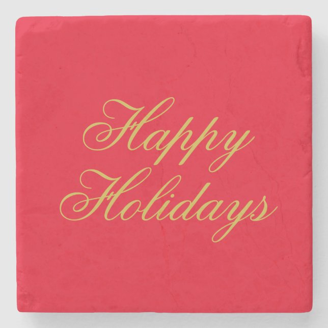 Happy New Year Merry Christmas Holiday Season Stone Coaster (Front)