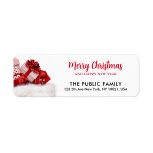 Happy New Year Merry Christmas Return Address Return Address Label