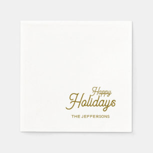 Happy New Year Merry Christmas Seasonal Family Napkin