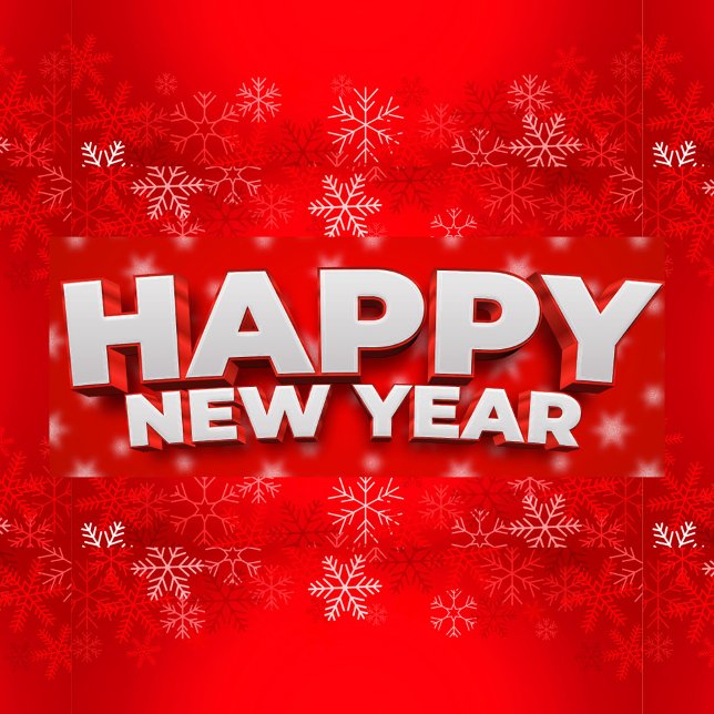 Happy New Year Metal Tree Decoration (Happy New Year in a white Font!)