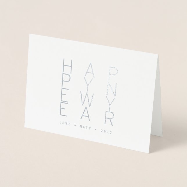 HAPPY NEW YEAR MINIMAL BOX FOIL CARD (Front)