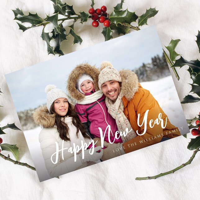 Happy New Year Minimalist Chic Photo Card 4 (Creator Uploaded)