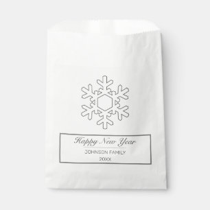 Happy New Year Modern Minimalist White Favour Bag