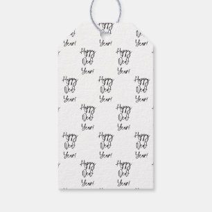 Happy New Year! Modern Text Chic Festive Gift Tags