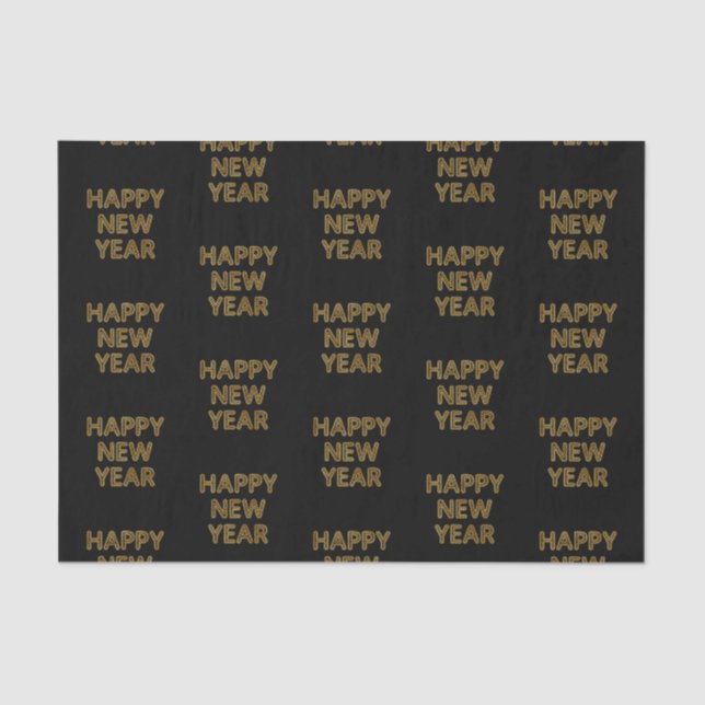 Happy New Year Modern Typography Tissue Paper (Front)