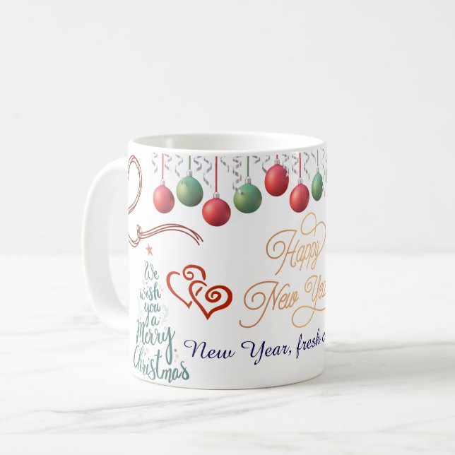 Happy New Year Mug – Premium Celebration design (Front Left)
