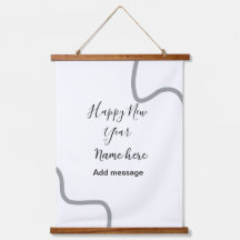 Happy new year name message grey simple holiday 