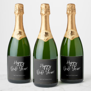 Happy New Year NAME Sparkling Wine Label Fun Moder