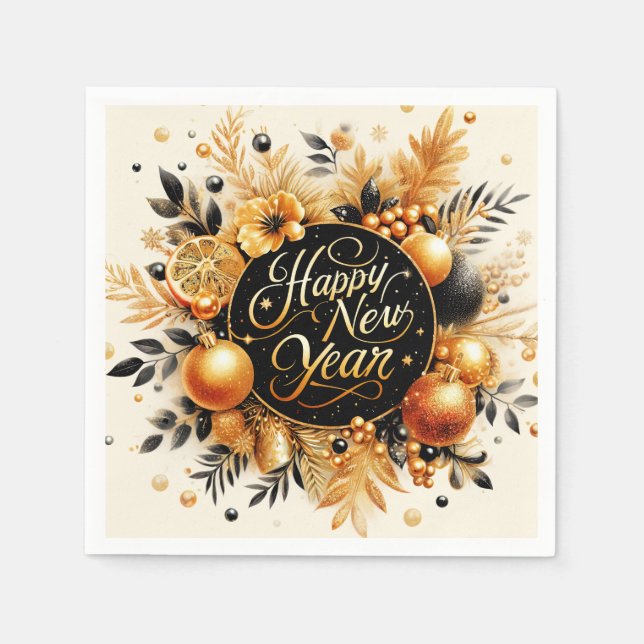  Happy New Year  Napkin (Front)